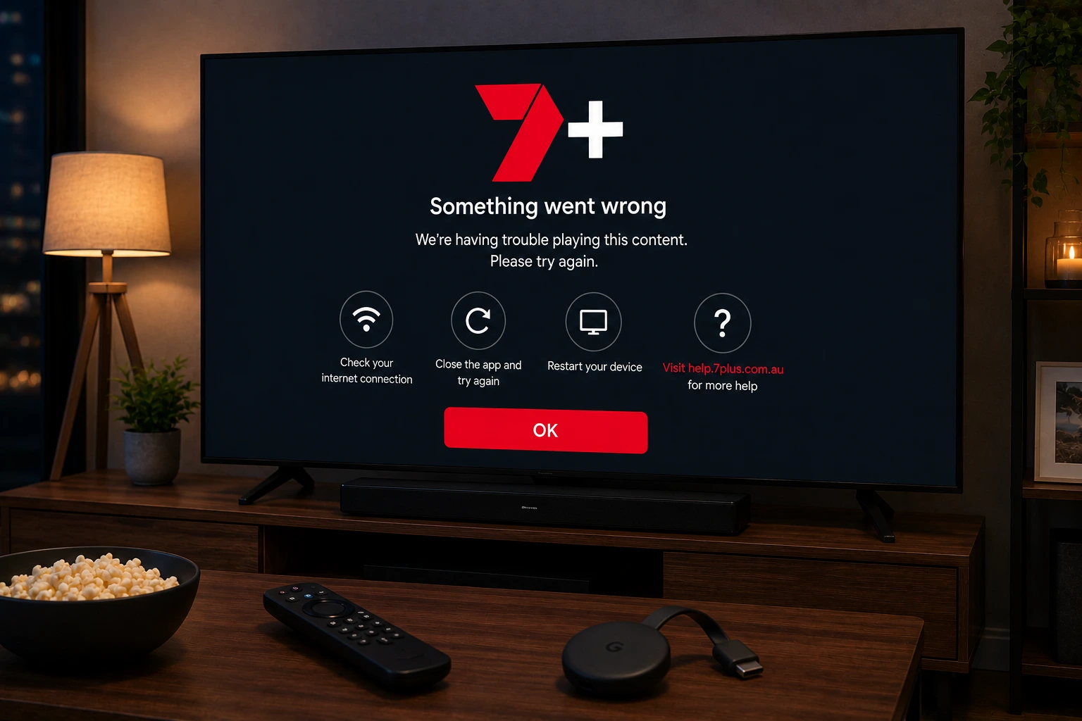 7plus not working on Smart TV Australia troubleshooting setup